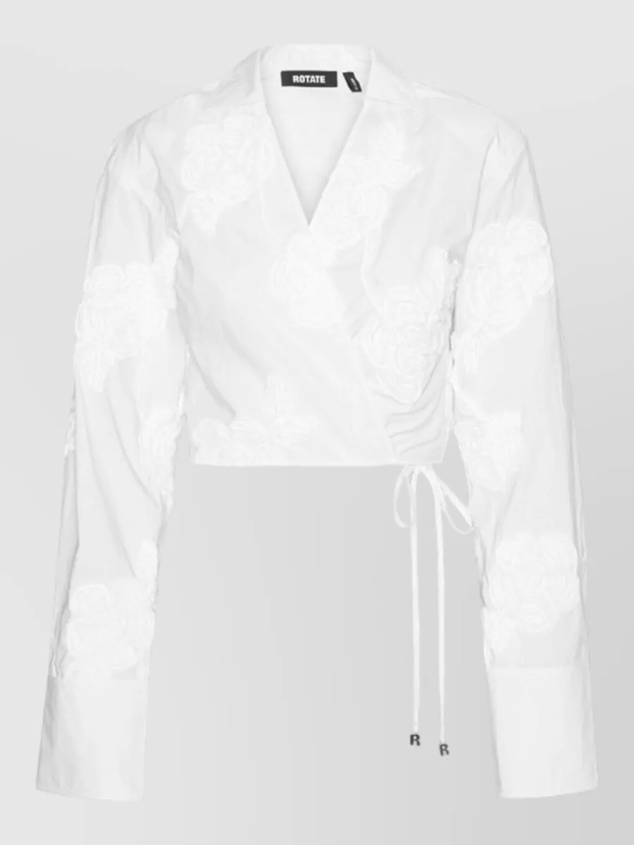 Rotate Cotton Long-Sleeve Wrap Shirt