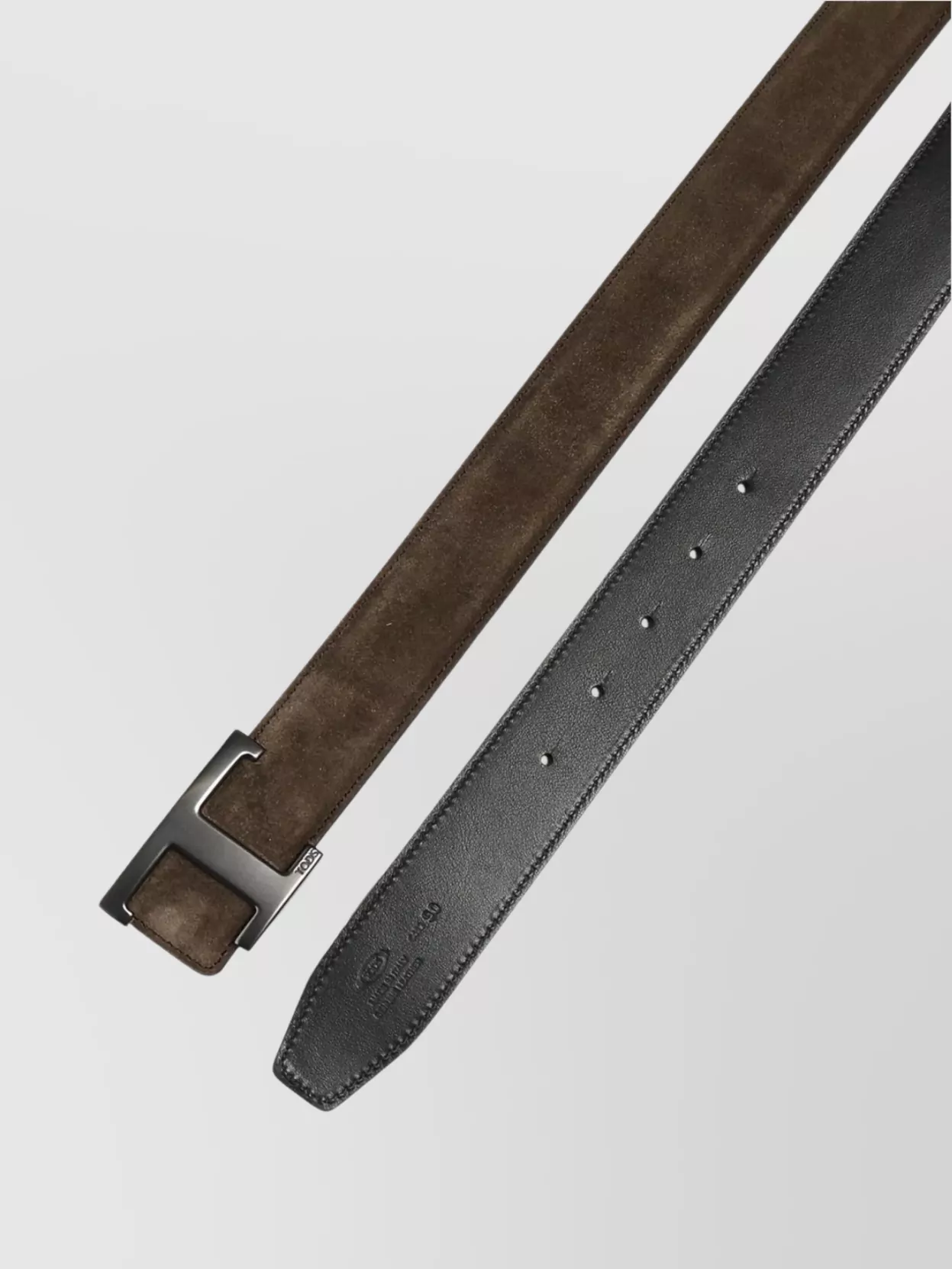 Tod's Adjustable Metal Buckle Suede Belt
