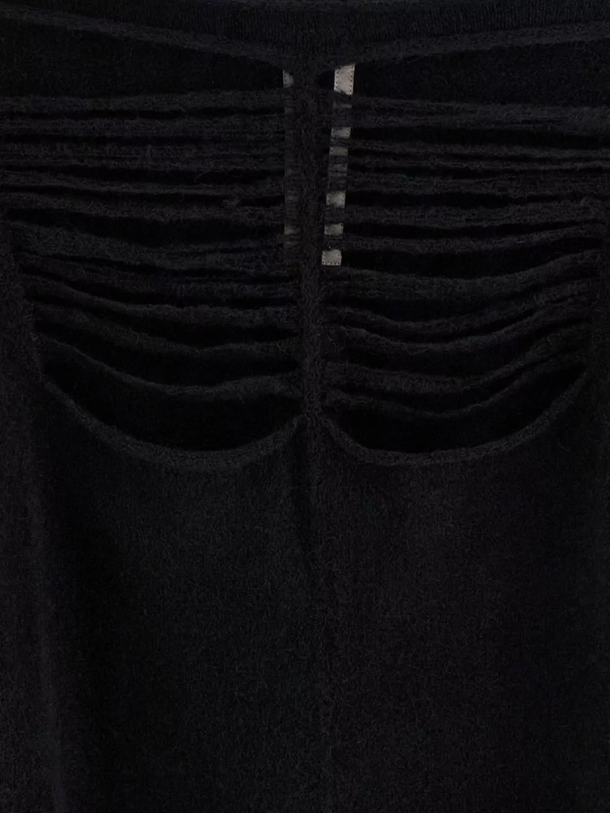 Rick Owens Ribbed-panel Long-sleeve Sweater In Black