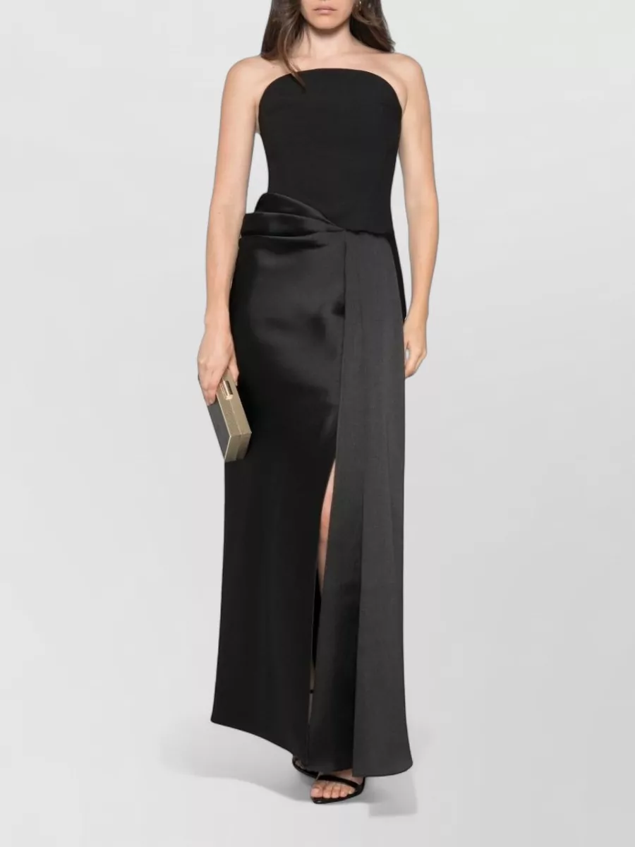 Solace London Strapless draped maxi gown