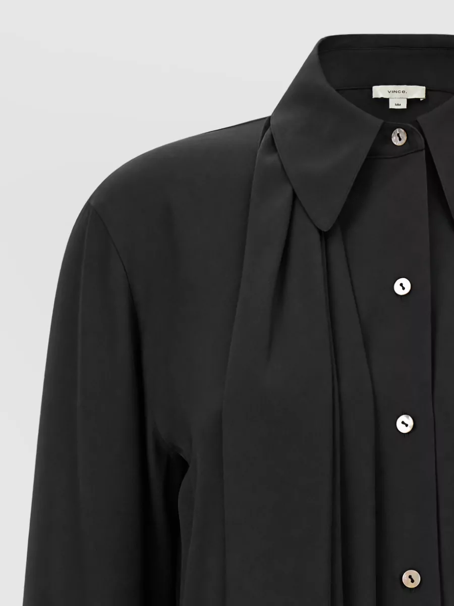 Vince Silk Scarf-Tie Shirt