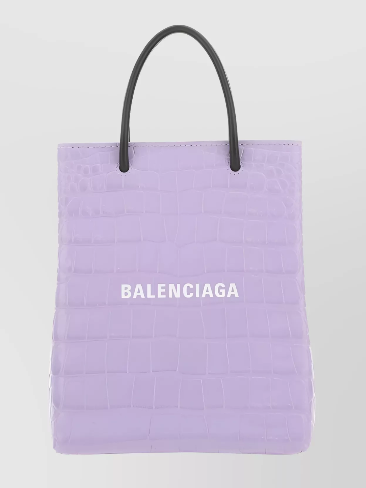 Shop Balenciaga Twin Handles Crocodile Structured Tote In Purple