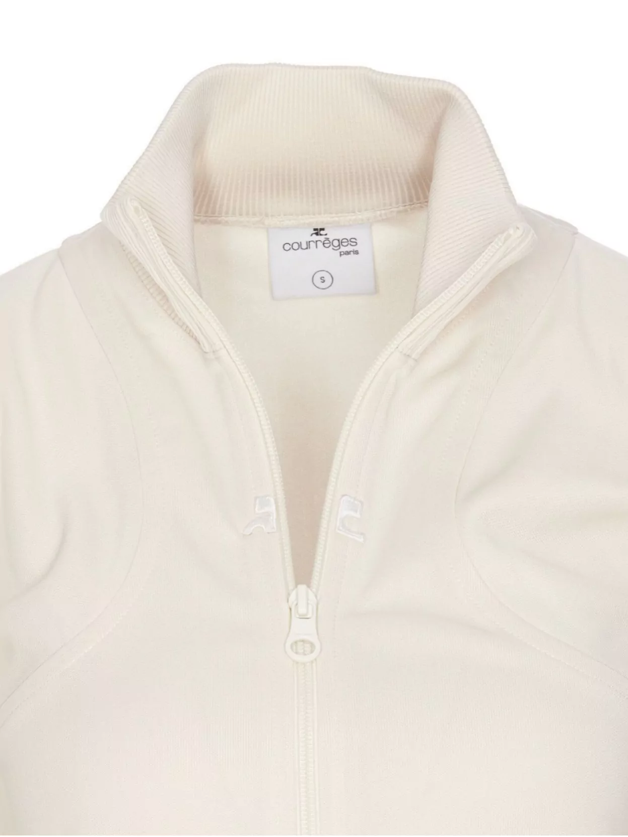 Shop Courrèges High Neck Scuba Tracksuit Sweatshirt Jacket