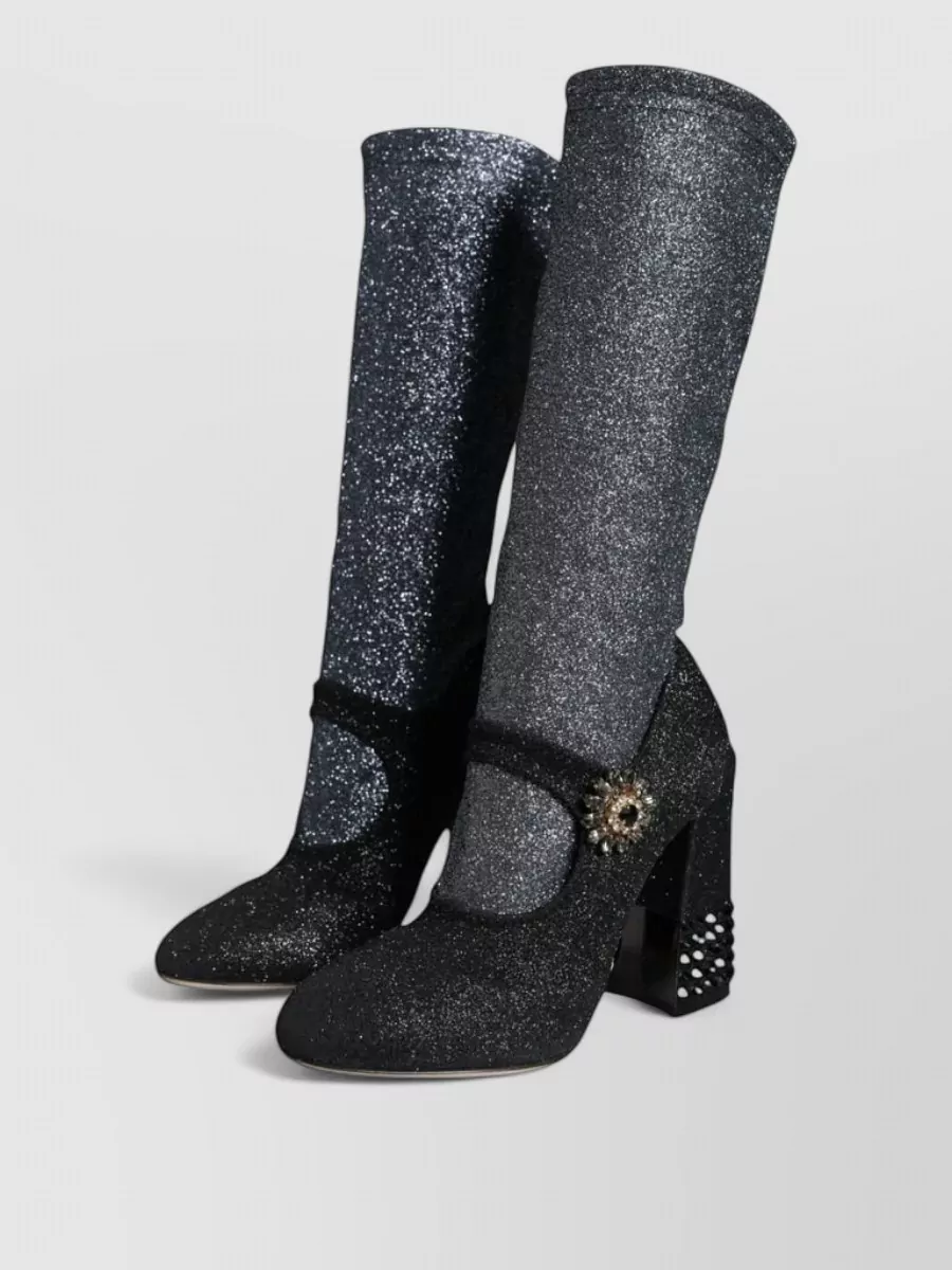 Dolce&Gabbana Crystal-Embellished Ankle Boots