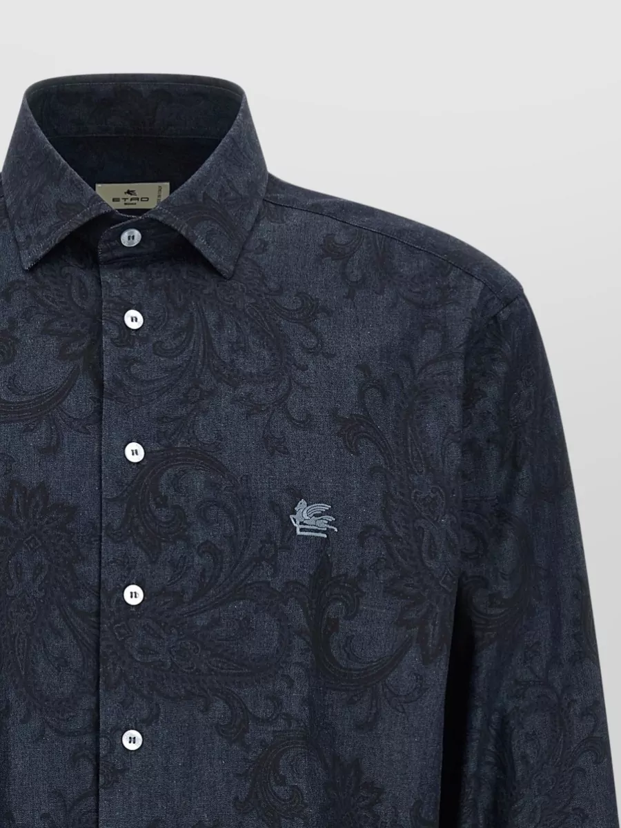Etro Paisley Ramage Shirt Buttoned Collar Cuffs