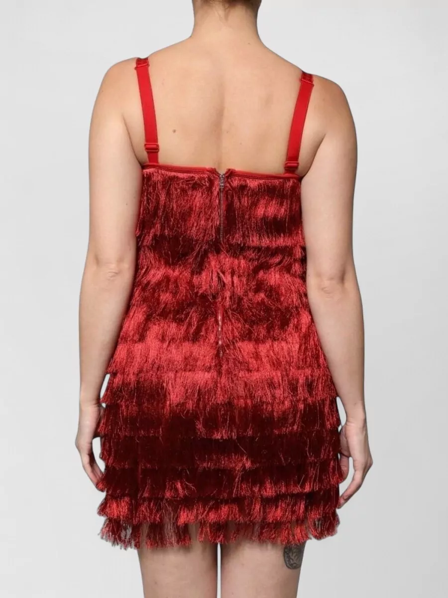 Dolce&Gabbana Silk Lace Tassel Sleeveless Mini Dress