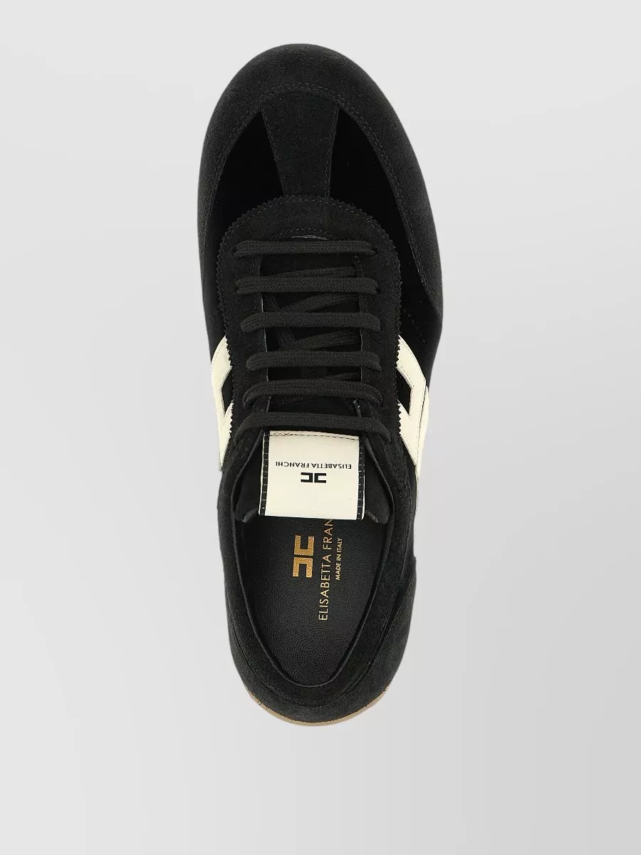 Elisabetta Franchi Leather Low-Top Lace-Up Sneakers