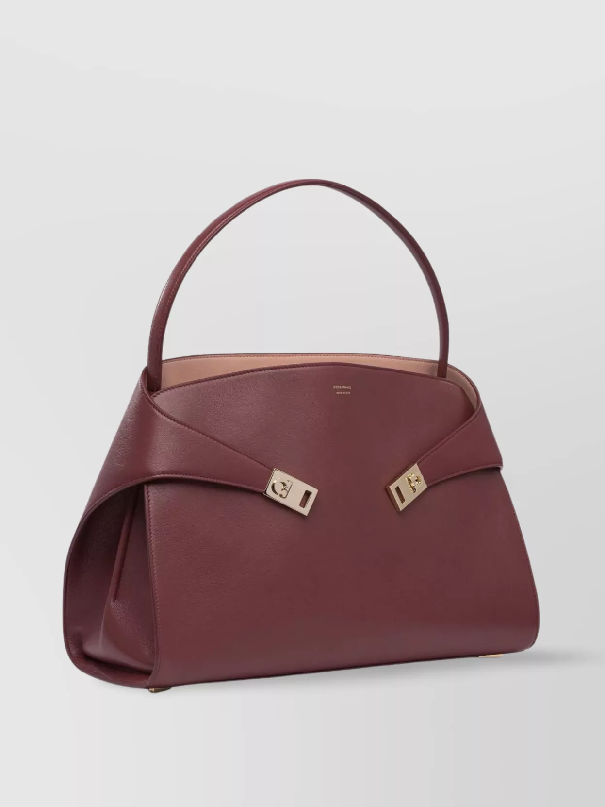 FERRAGAMO STRUCTURED TOP HANDLE SHOULDER BAG