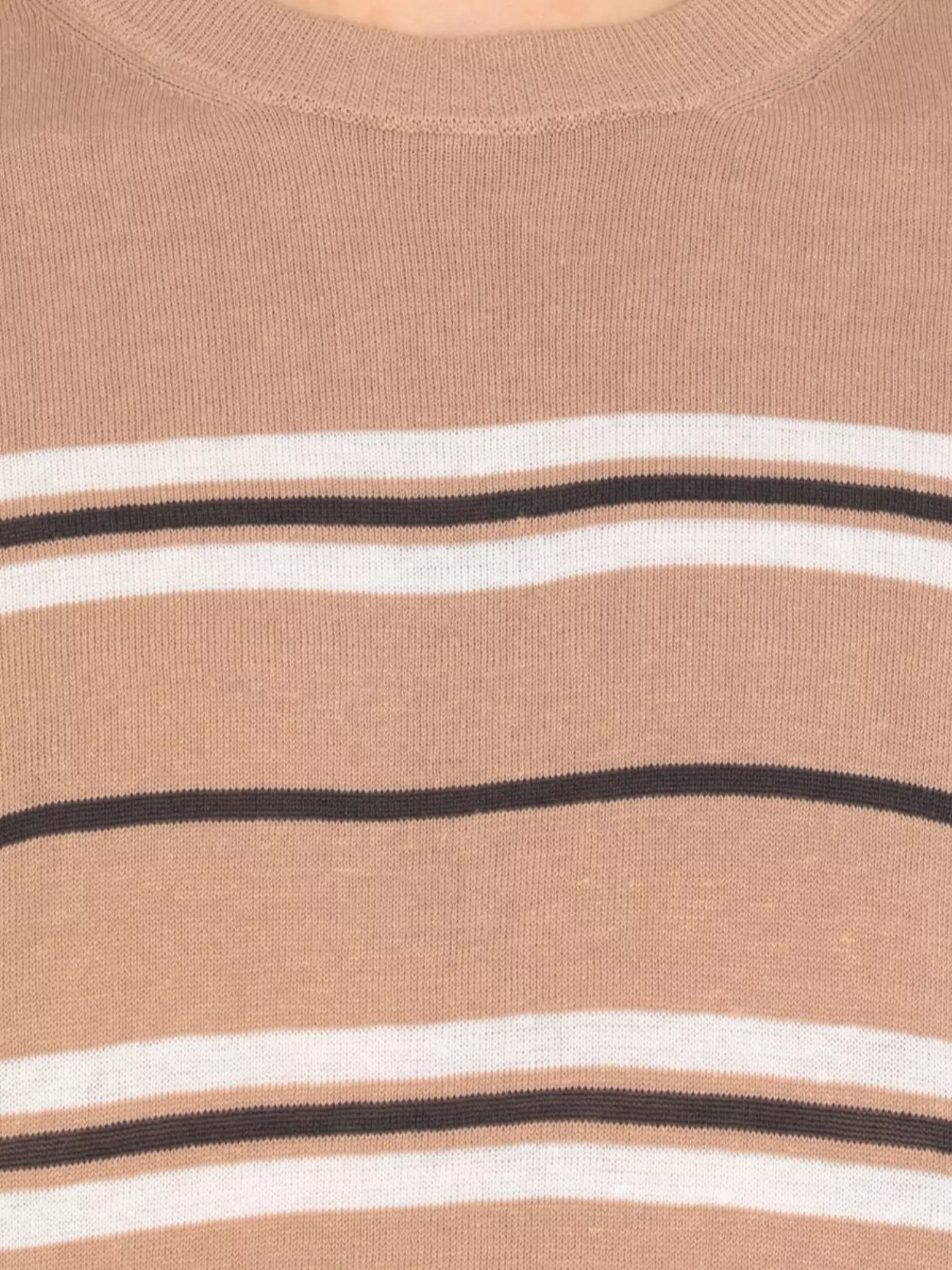 Peserico Striped Pattern Cotton Linen T-Shirt