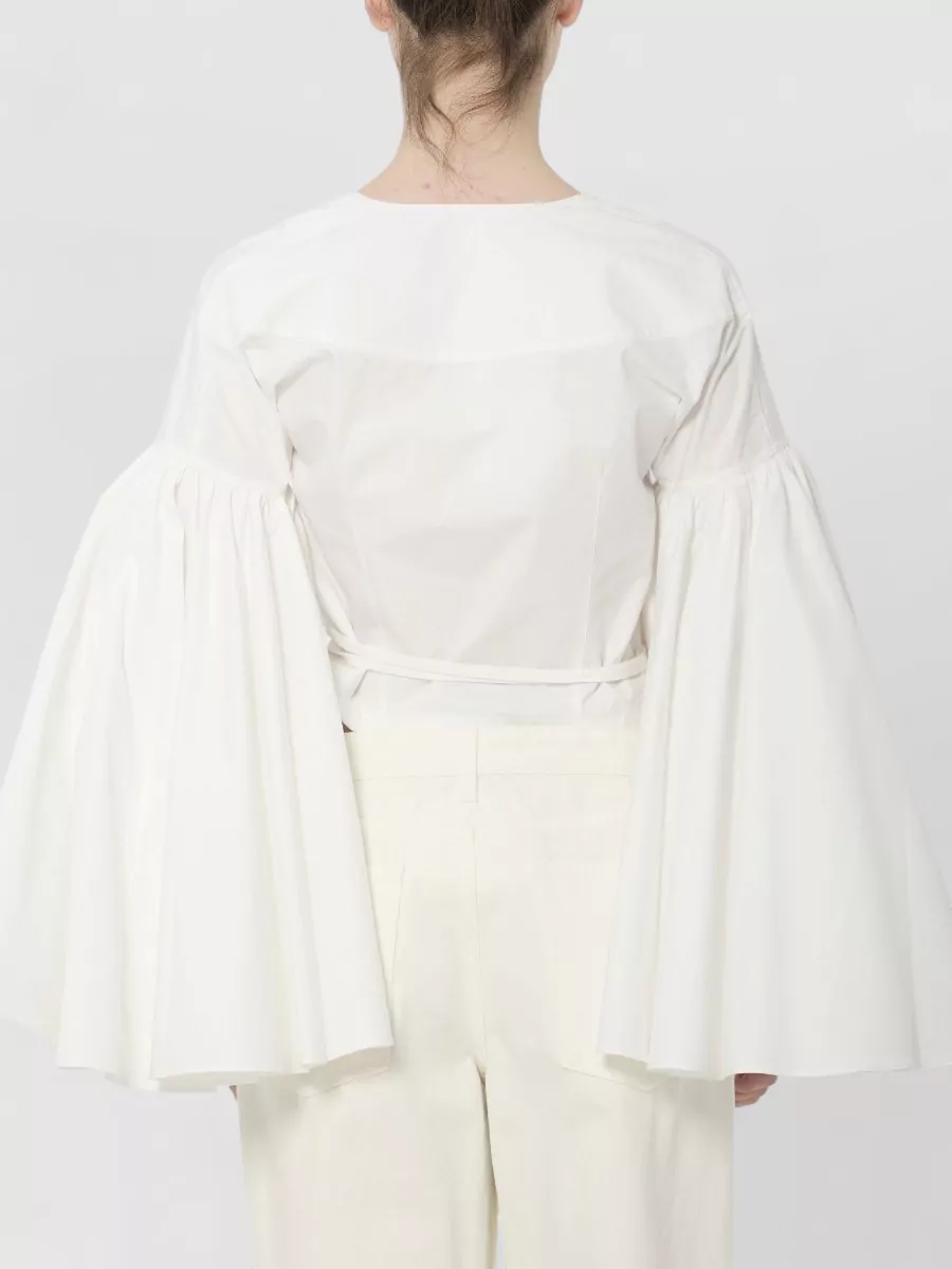 Jacquemus Cotton Wrap Cropped Blouse