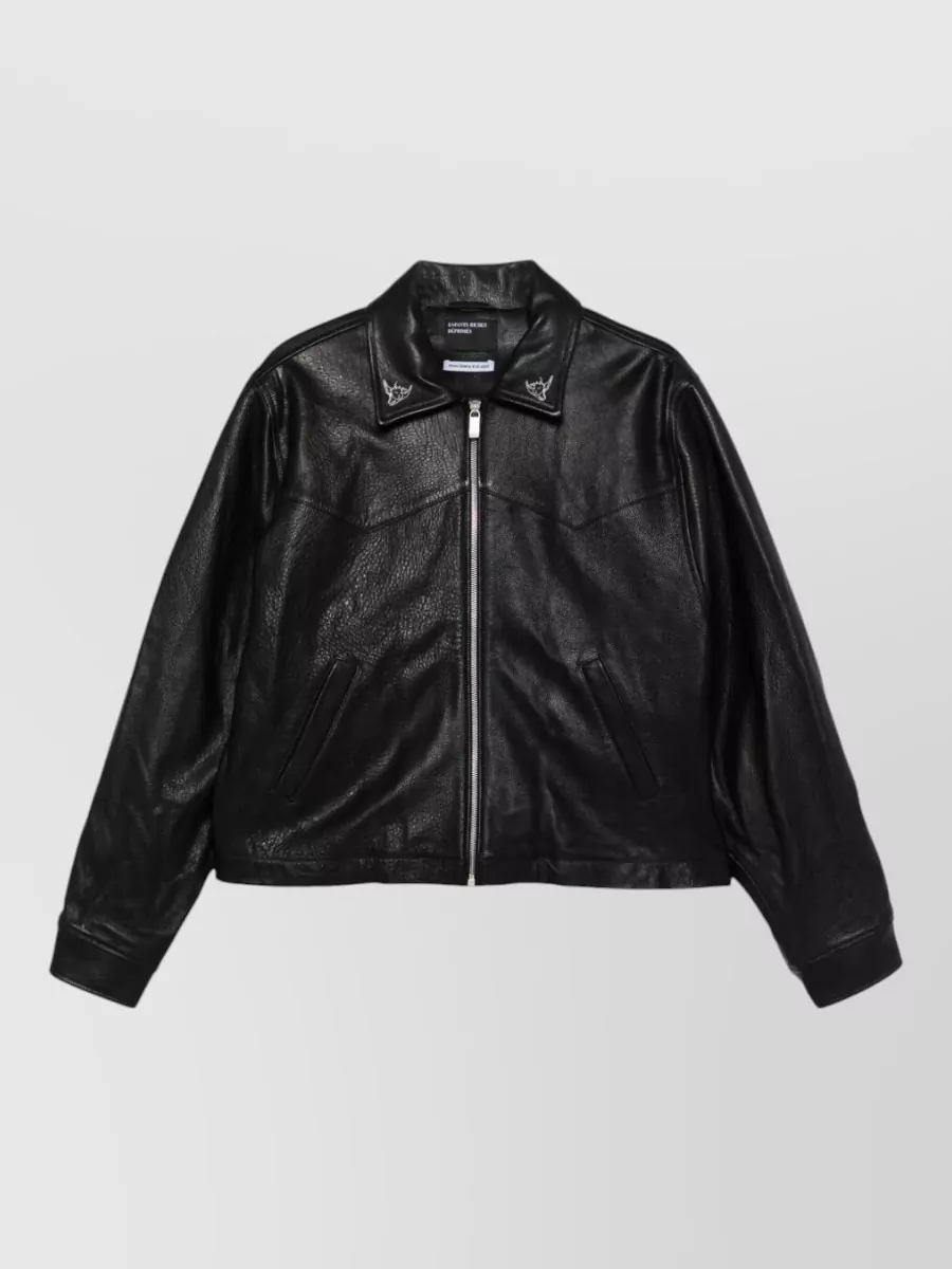 Enfants Riches Deprimes Principe De L’amour Leather Jacket Embroidery