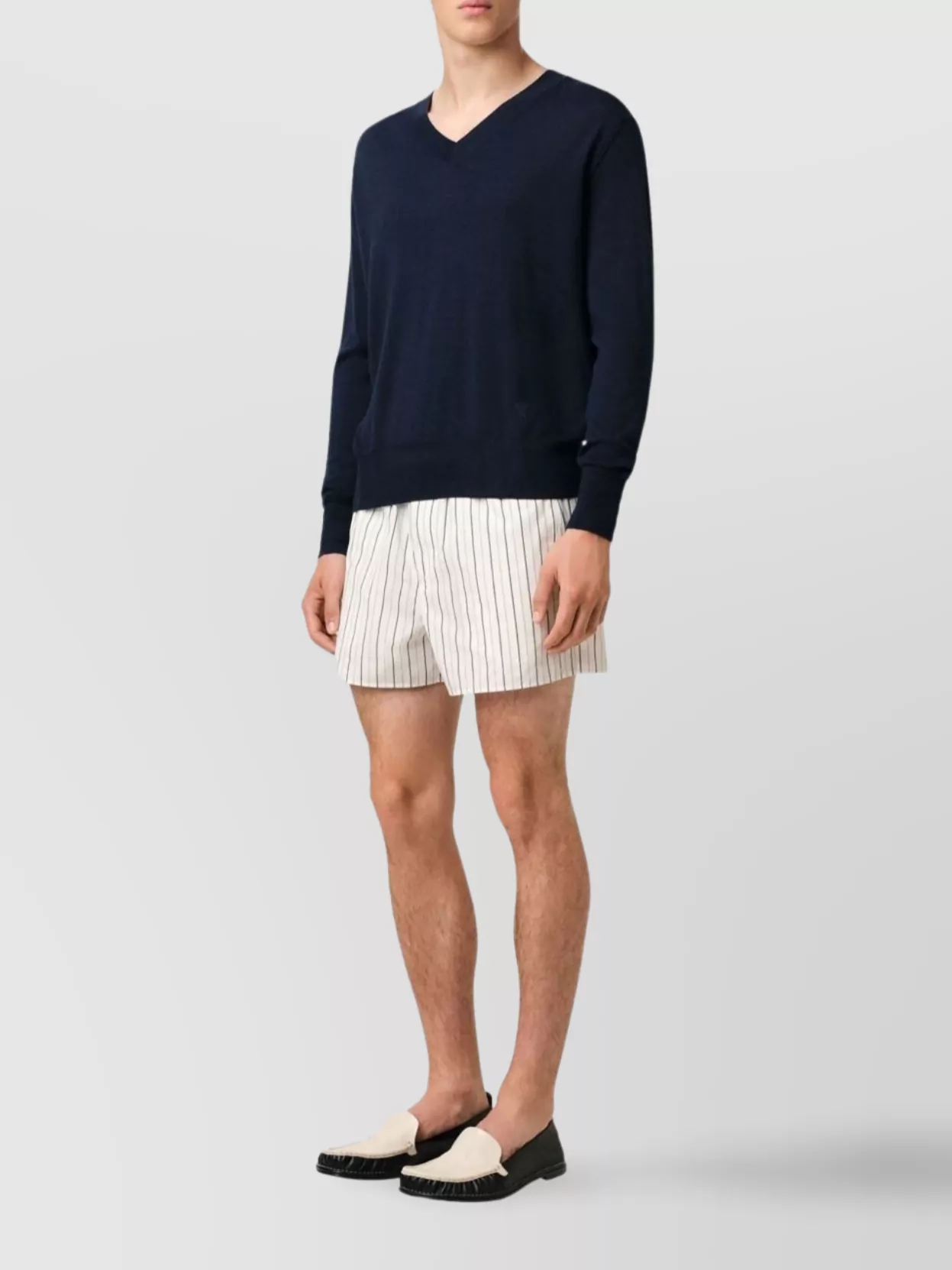 Shop Ami Alexandre Mattiussi Ribbed V-neck Knitwear Sweater
