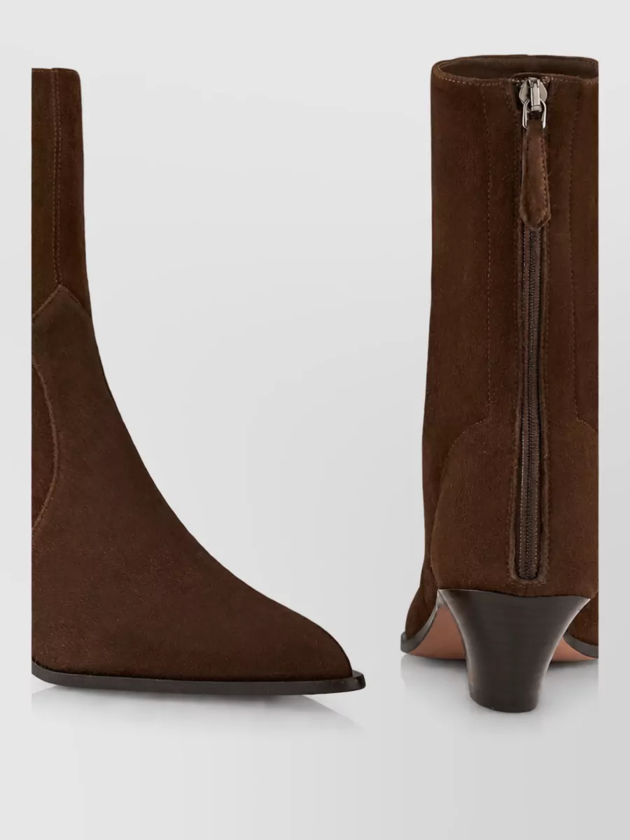 Aquazzura Suede Leather Ankle Boots Sentier Bootie