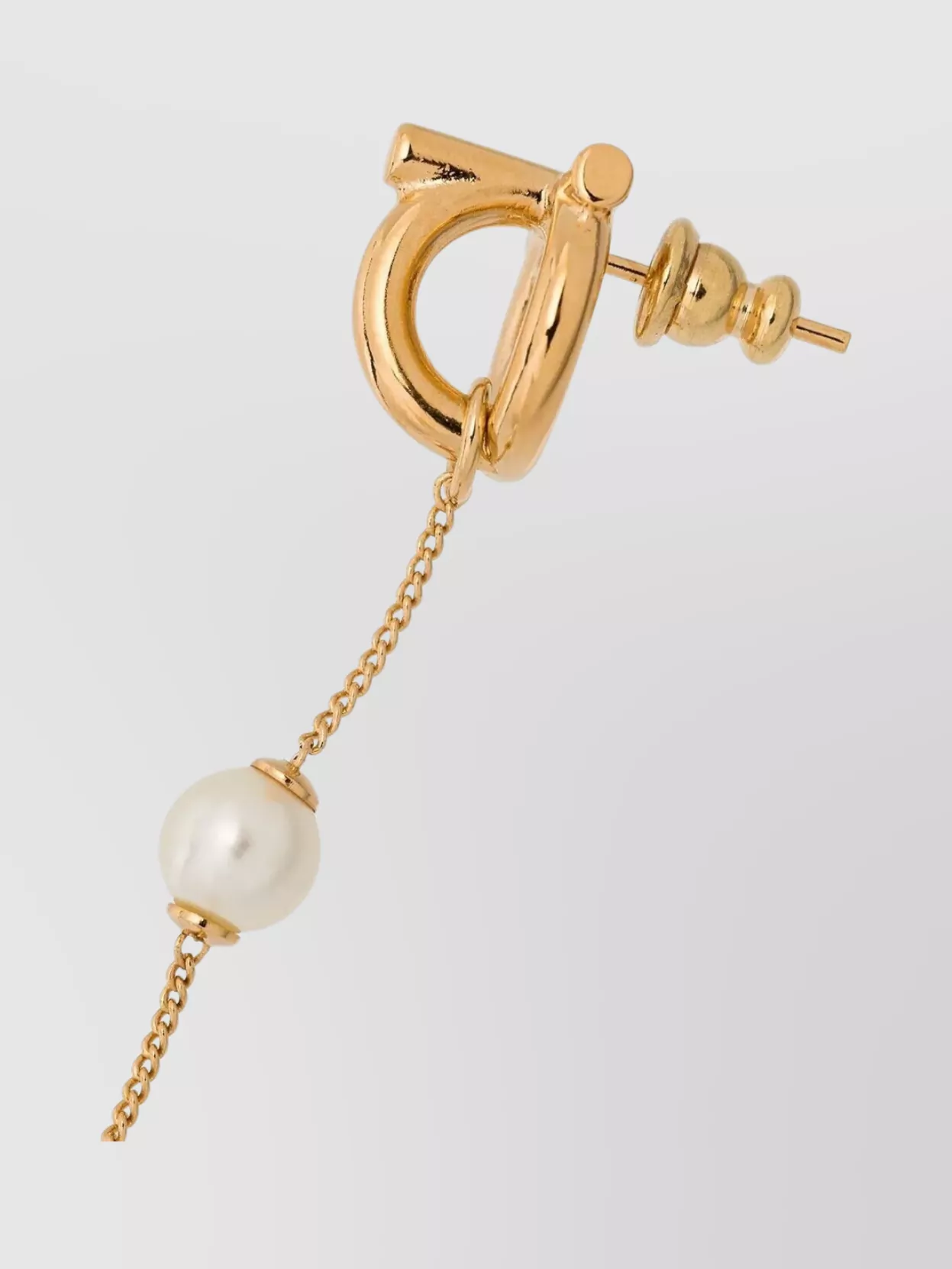 Ferragamo Double Pearl Gancini Pendant Earrings In Pink