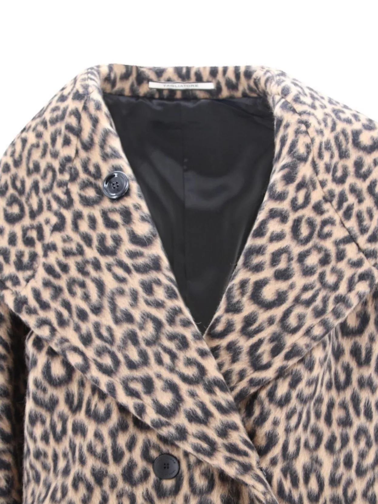 Tagliatore Animal Print Coat Belted Waist