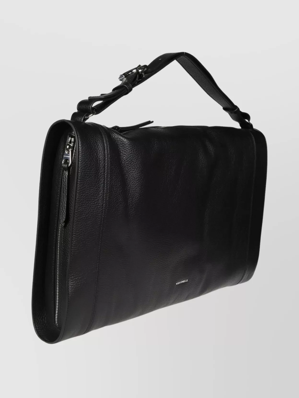 Coccinelle Textured Leather Shoulder Bag With Adjustable Strap