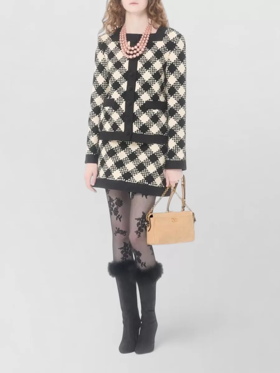 Valentino Garavani Panthea Small Leather Crystal-Embellished Chevron Shoulder Bag