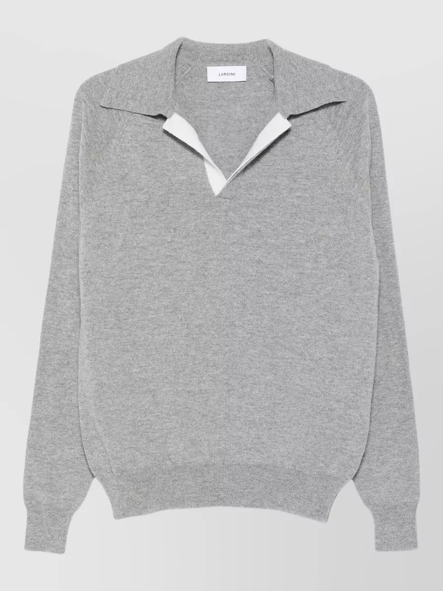 Lardini wool cashmere polo shirt