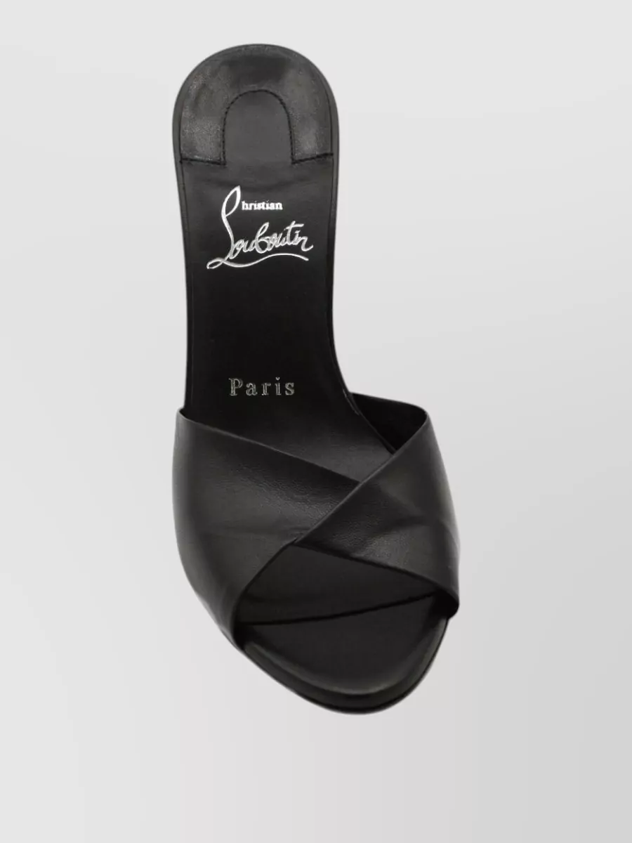 Christian Louboutin Leather Crossover Strap Mules