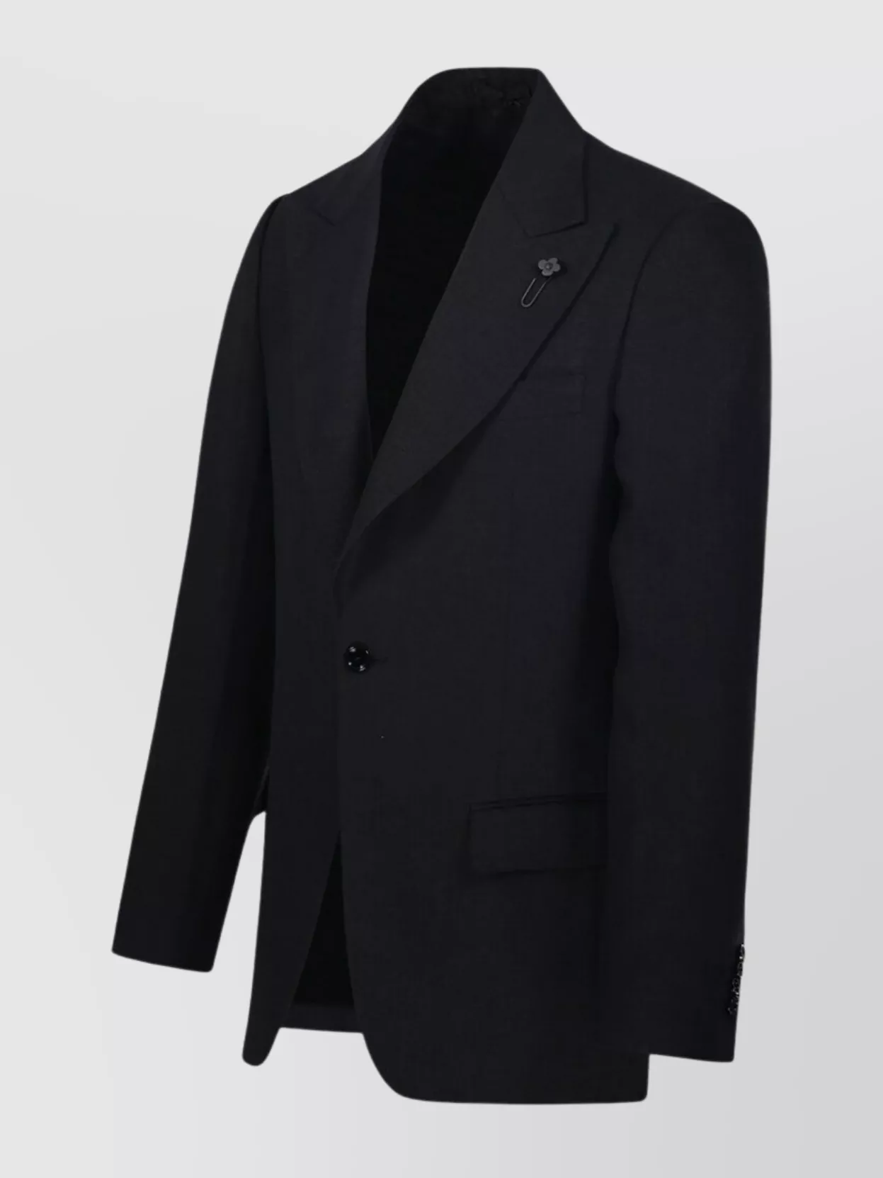 Lardini Ribbed Texture Notch Lapel Front Pockets