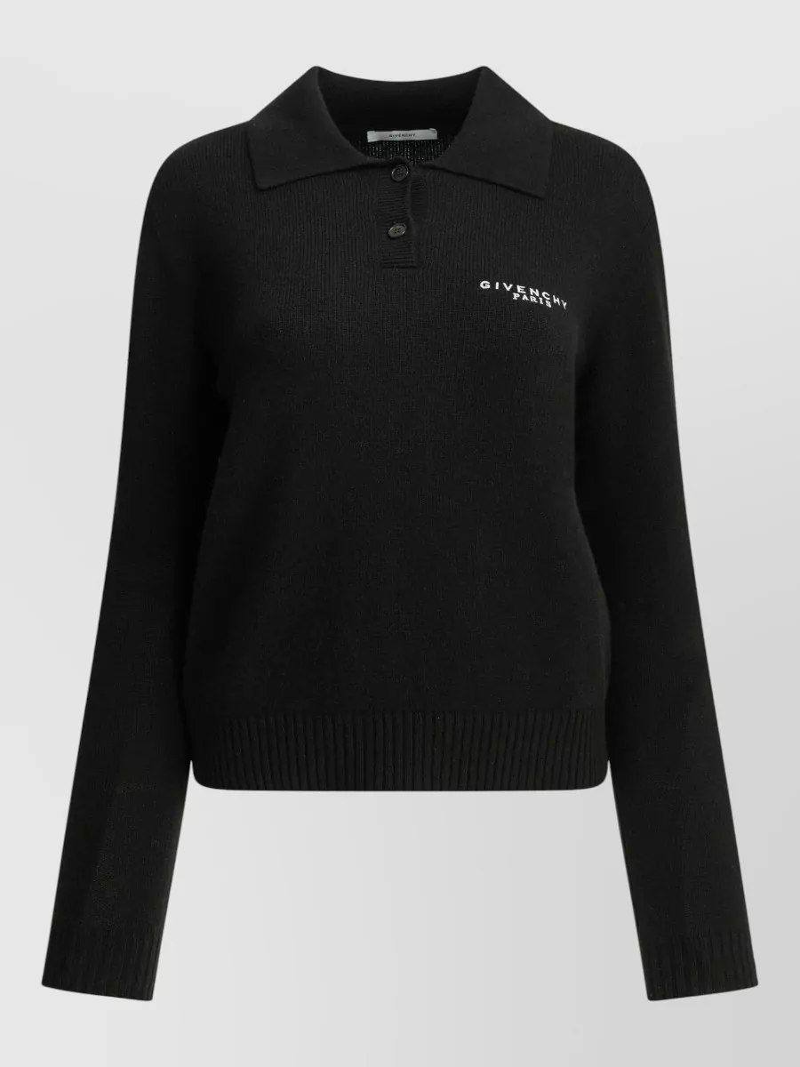 Givenchy wool cashmere long-sleeve polo sweater