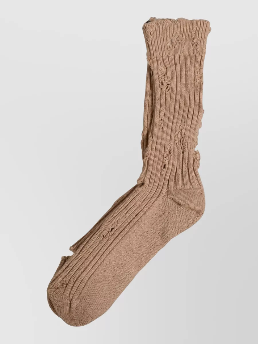 Dolce&Gabbana cotton distressed mid calf socks