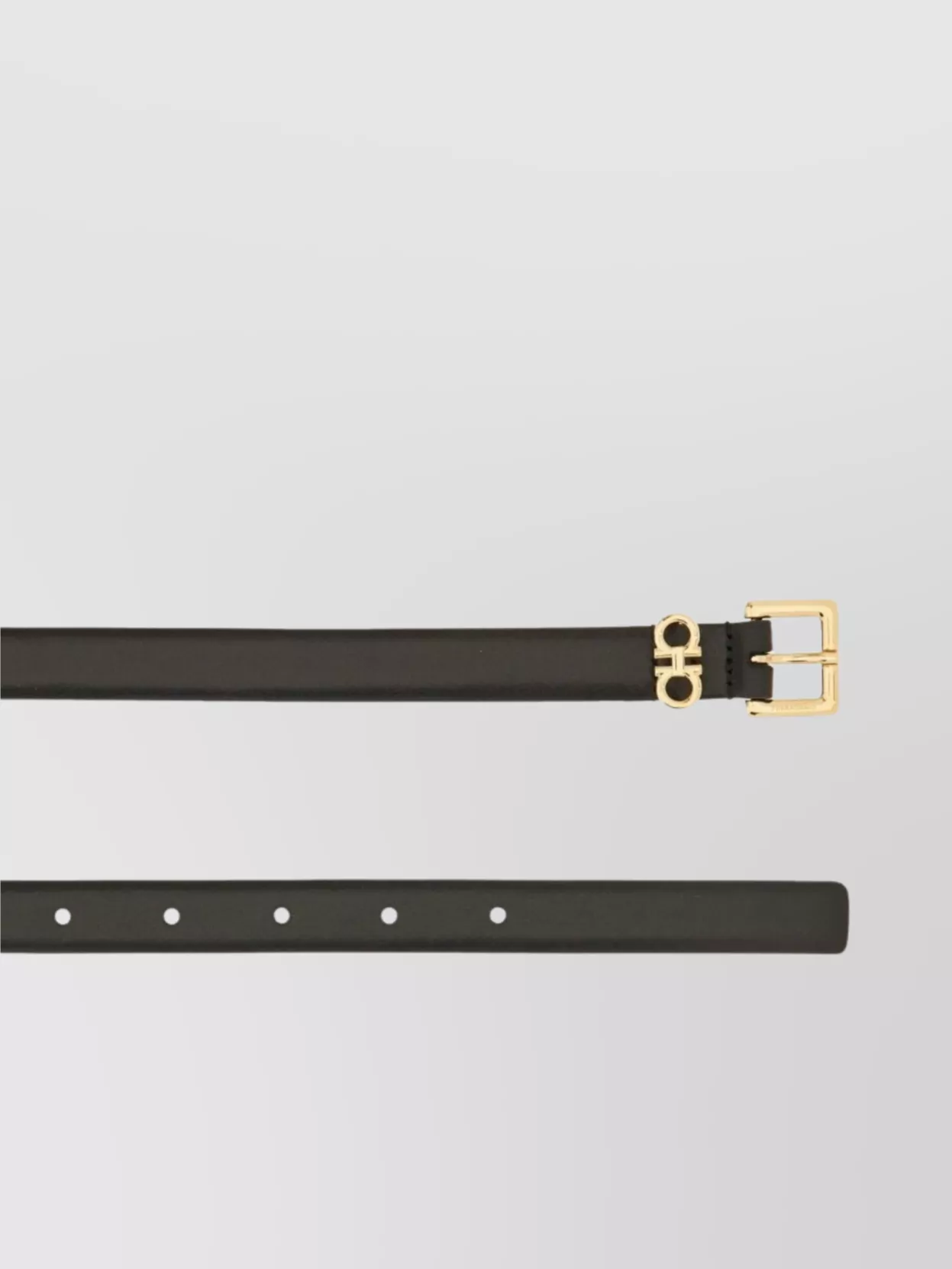 Ferragamo Adjustable Length Belt Gold-tone Buckle