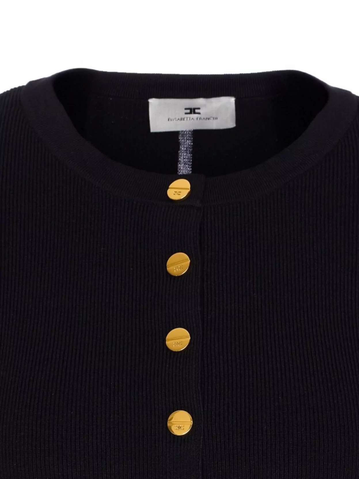 Elisabetta Franchi Fitted Cardigan With Gold Button Cuffs