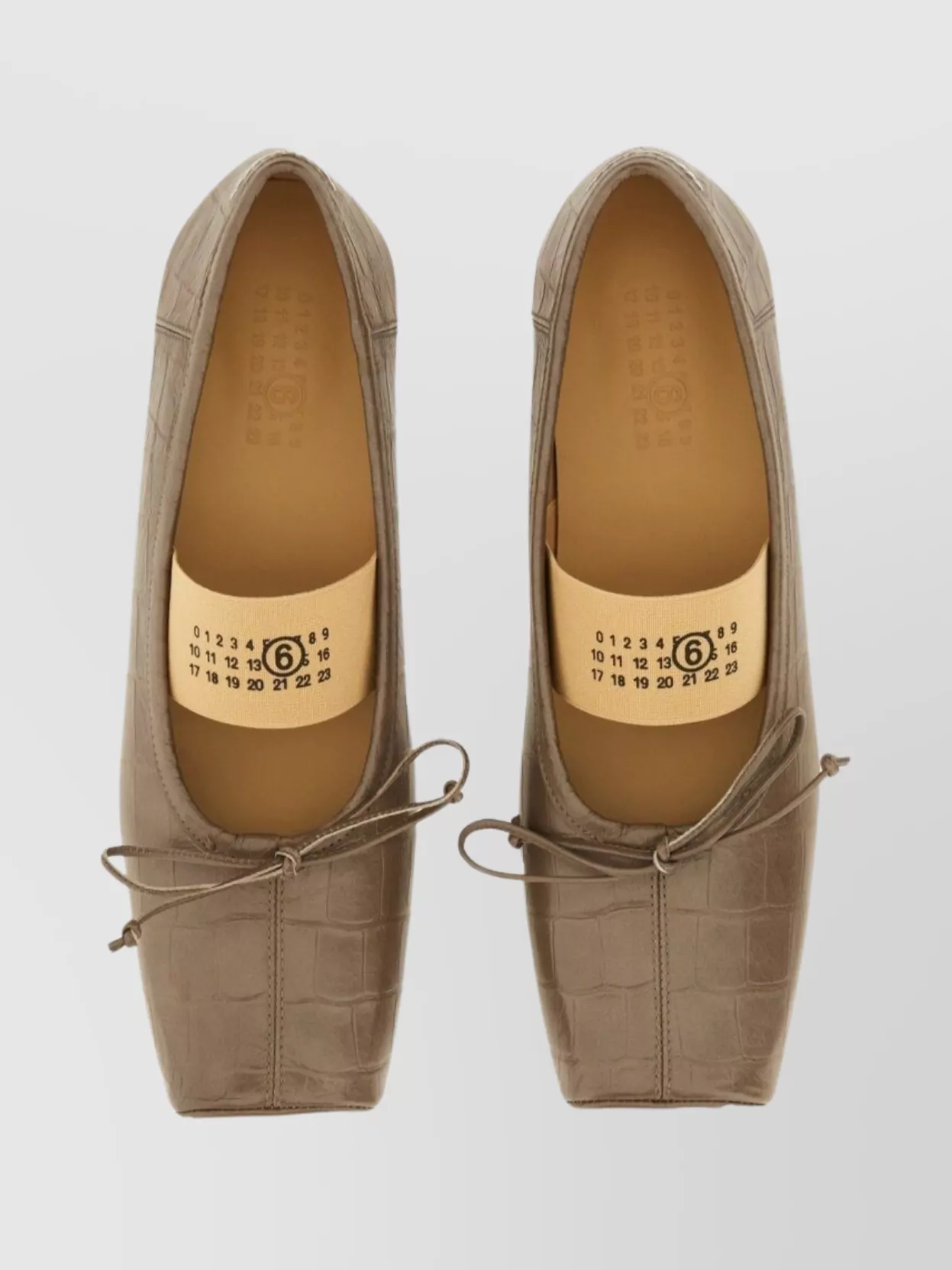 Mm6 Maison Margiela Square Toe Ballerina Shoes Bow Detail