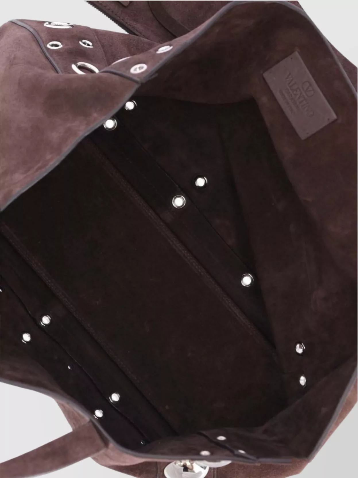 Valentino Garavani Dual Handles Studded Suede Tote