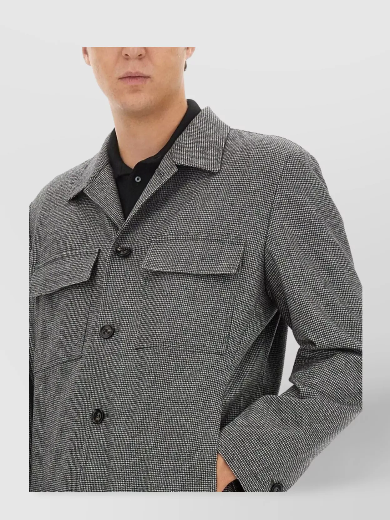 Lardini Wool Shirt Front Pockets