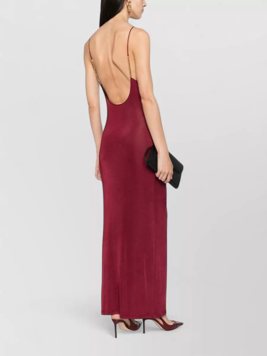 Saint Laurent Viscose Semi-Sheer Maxi Dress