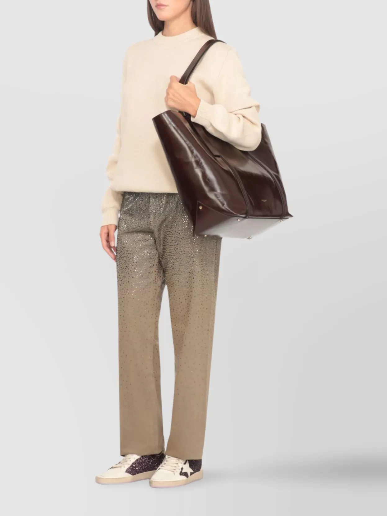 Golden Goose Versatile Tote Bag Adjustable Straps In Burgundy