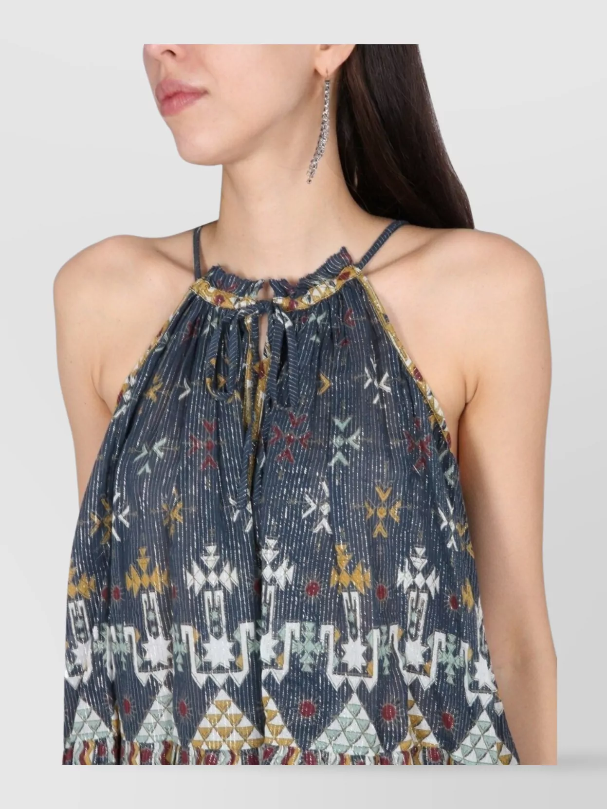 Isabel Marant Étoile Flared Geometric-print Halterneck Top