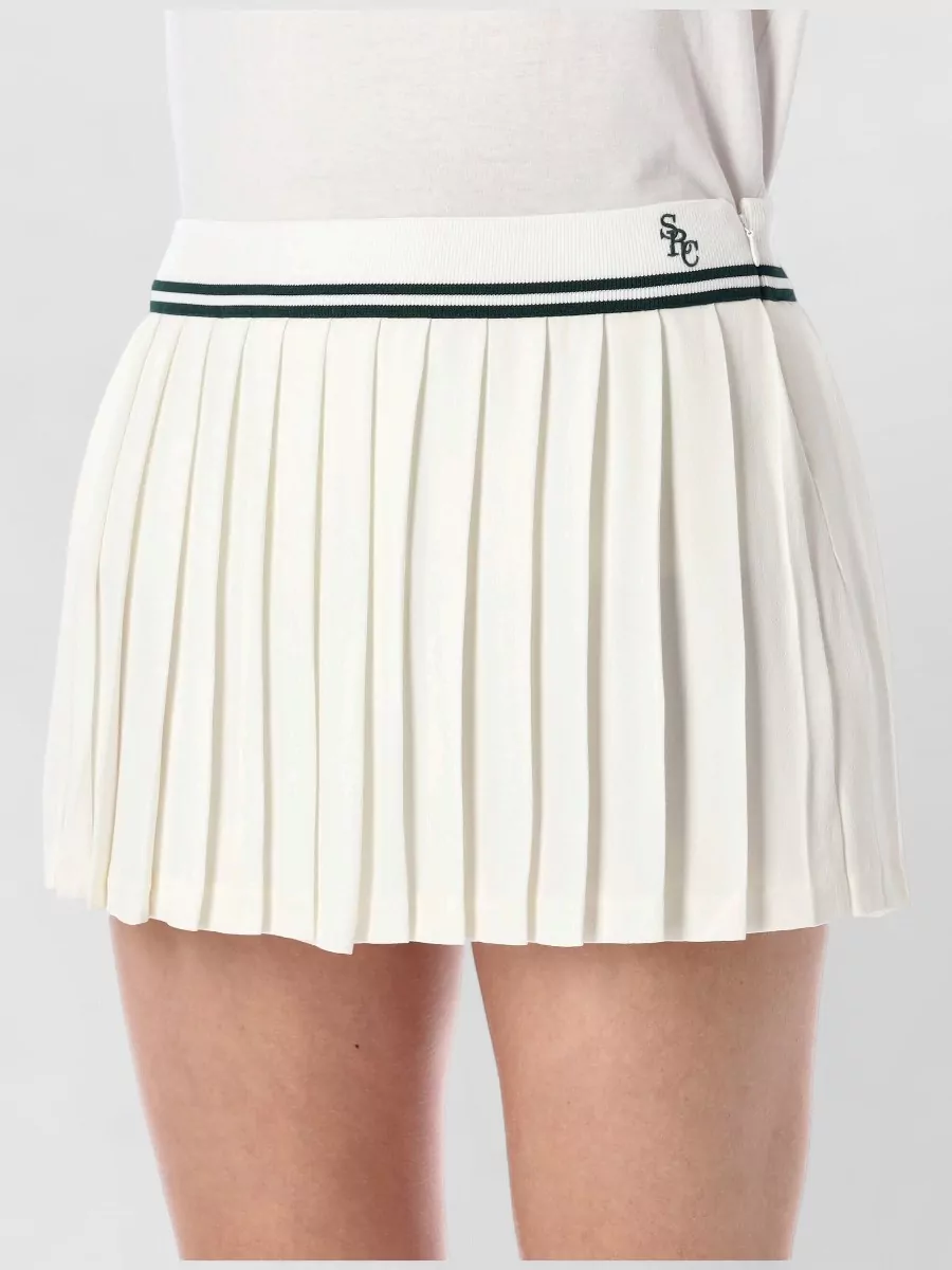 Sporty & Rich Viscose Low-Rise Pleated Mini Skirt