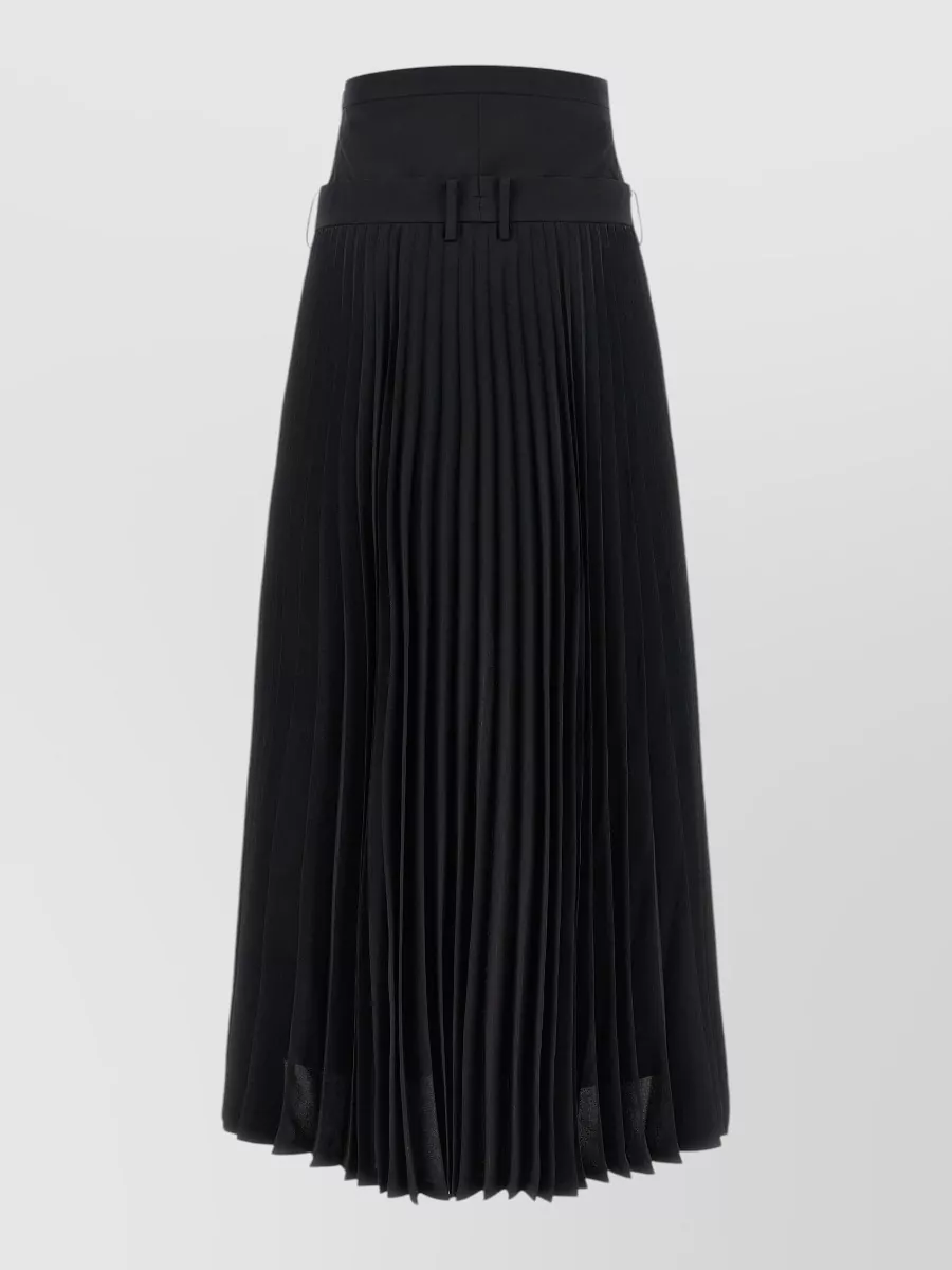 Junya Watanabe High Waist Pleated Skirt Pants Belt In Black