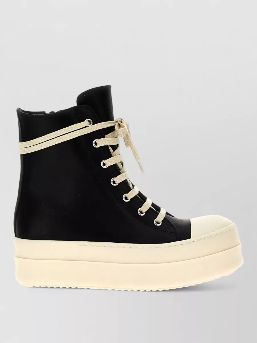 Rick Owens Mega Bumper High Top Contrast Sole Sneakers