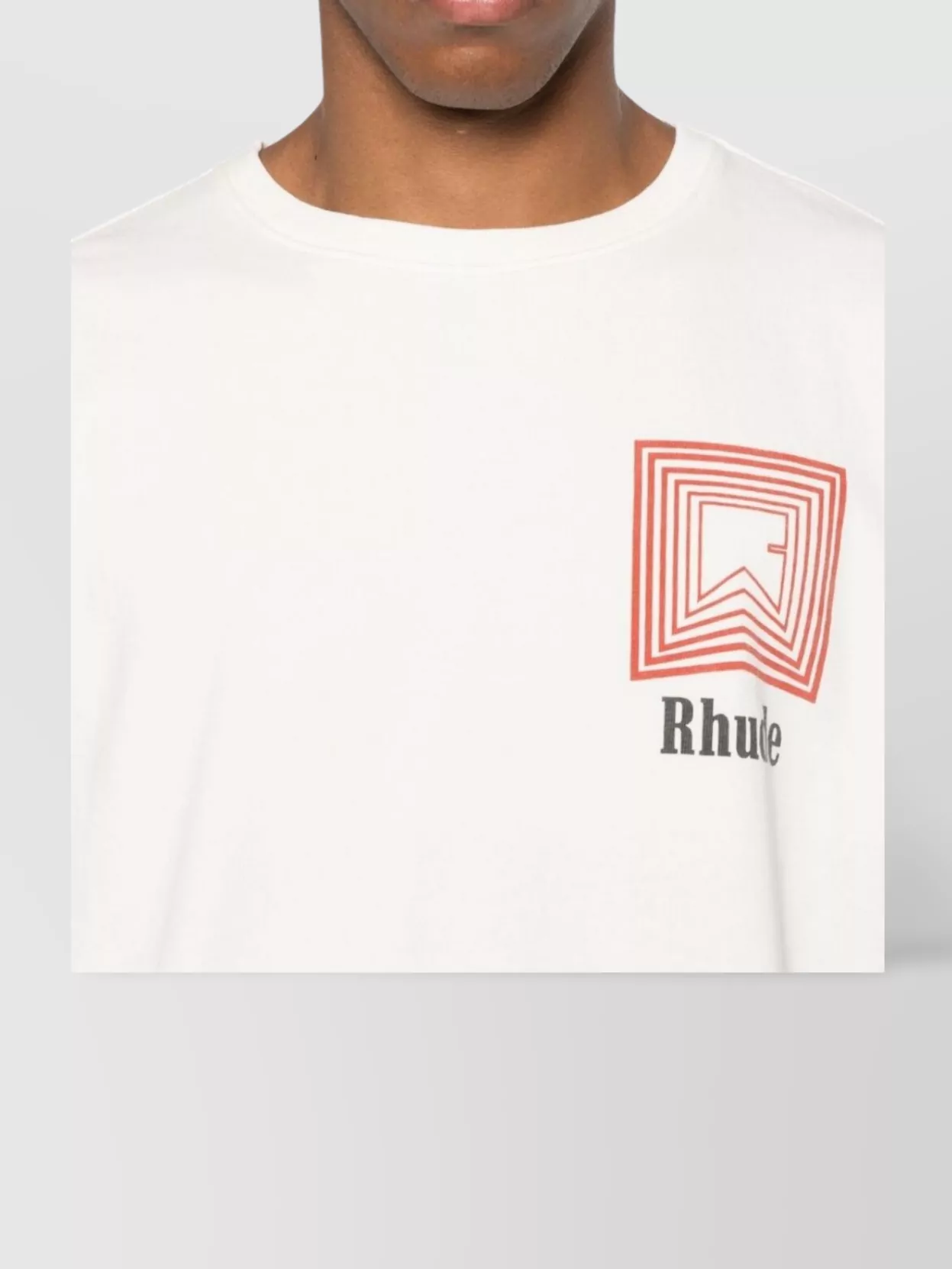 Rhude Crew Neck Graphic Print Straight Hem