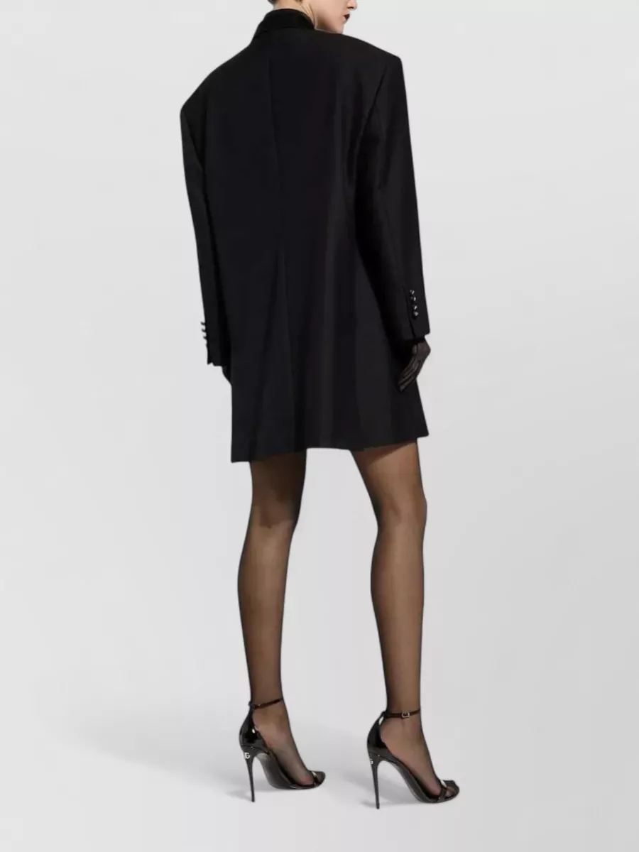 Dolce&Gabbana Blazer Floral Appliqué Structured Shoulders Peak Lapels