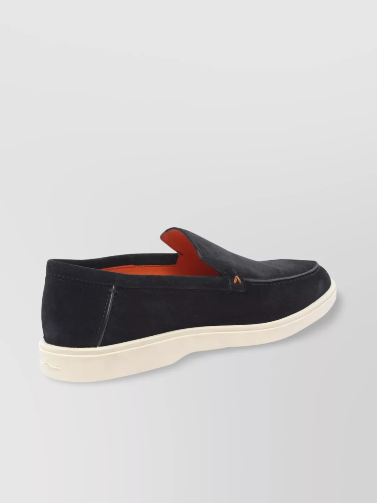 Santoni Loafers With Round Toe And Contrast Stitching