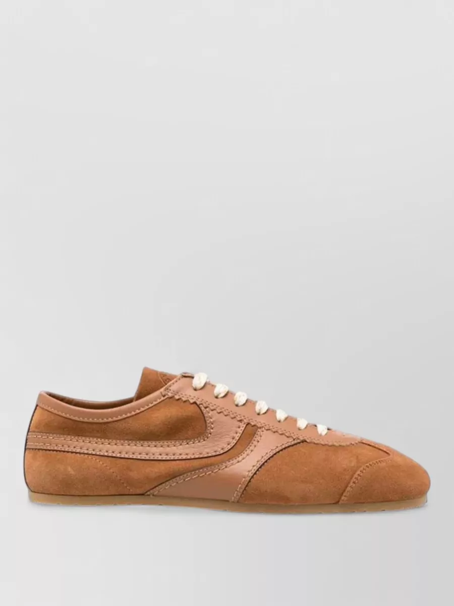 Dries Van Noten Suede Low-Top Lace-Up Sneakers