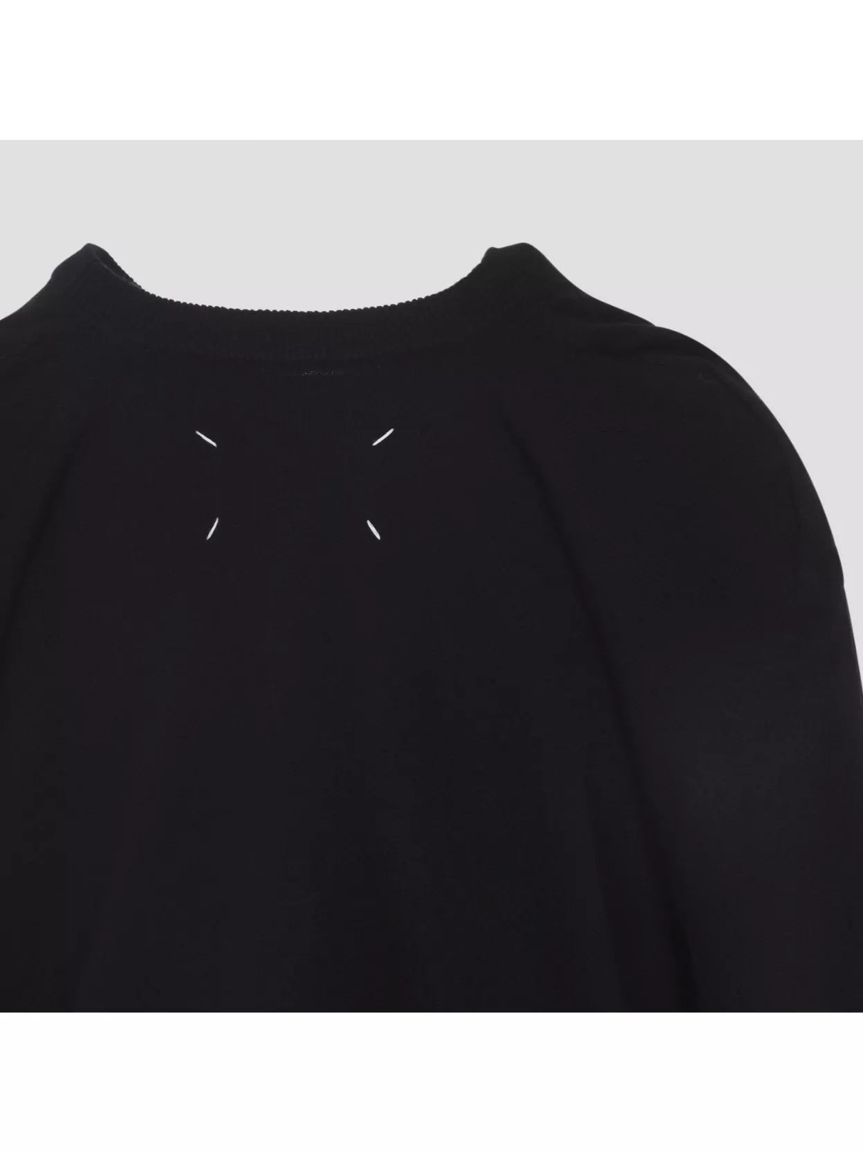 Maison Margiela Long-sleeved Wool Sweater With Cropped Fit And Minimalist Details In Animal Print