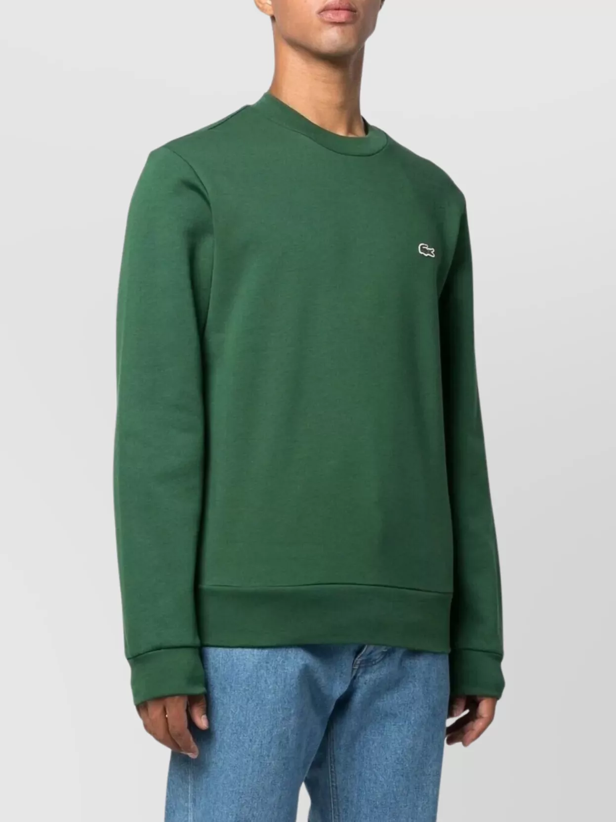 Lacoste Fleece Crew Neck Sweatshirt With Ribbed Cuffs