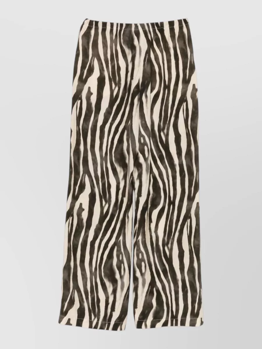 Alysi Zebra-Print Wide-Leg Trousers