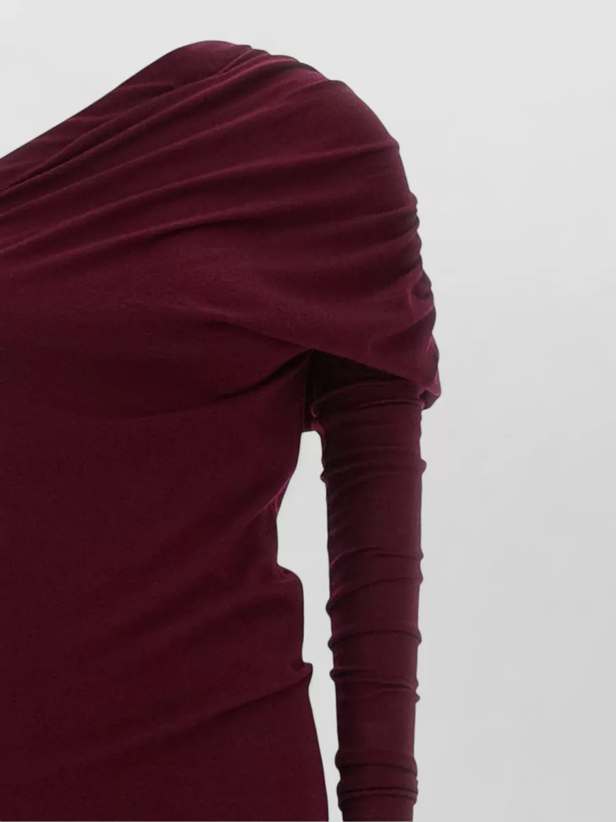 Armarium Cashmere One-Shoulder Asymmetric Draped Maxi Dress