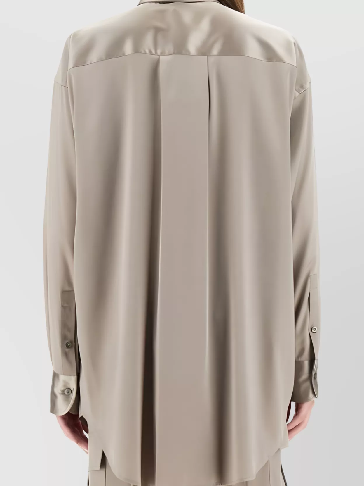 Tom Ford Collared Neck Long Sleeves Pleated Back Top