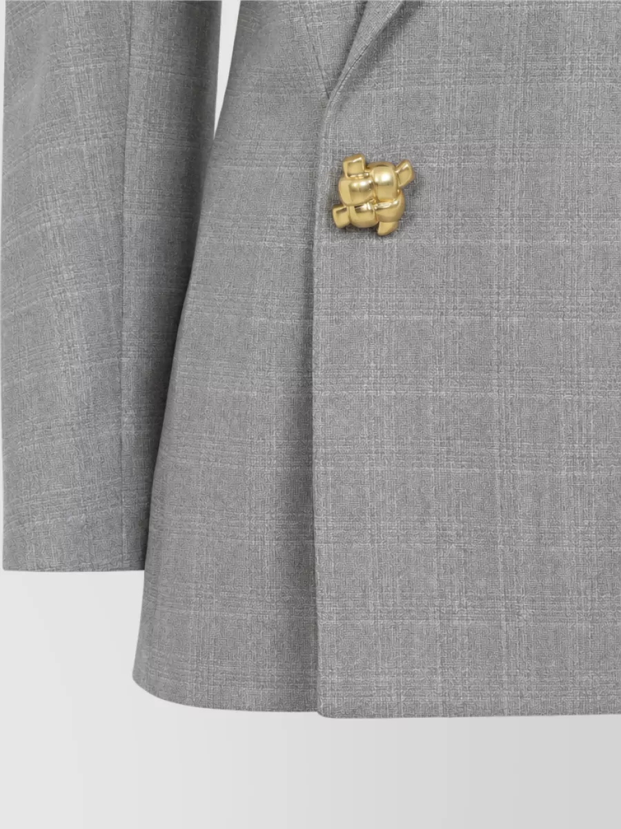 Bottega Veneta Cotton Checked Double-Breasted Suit Jacket