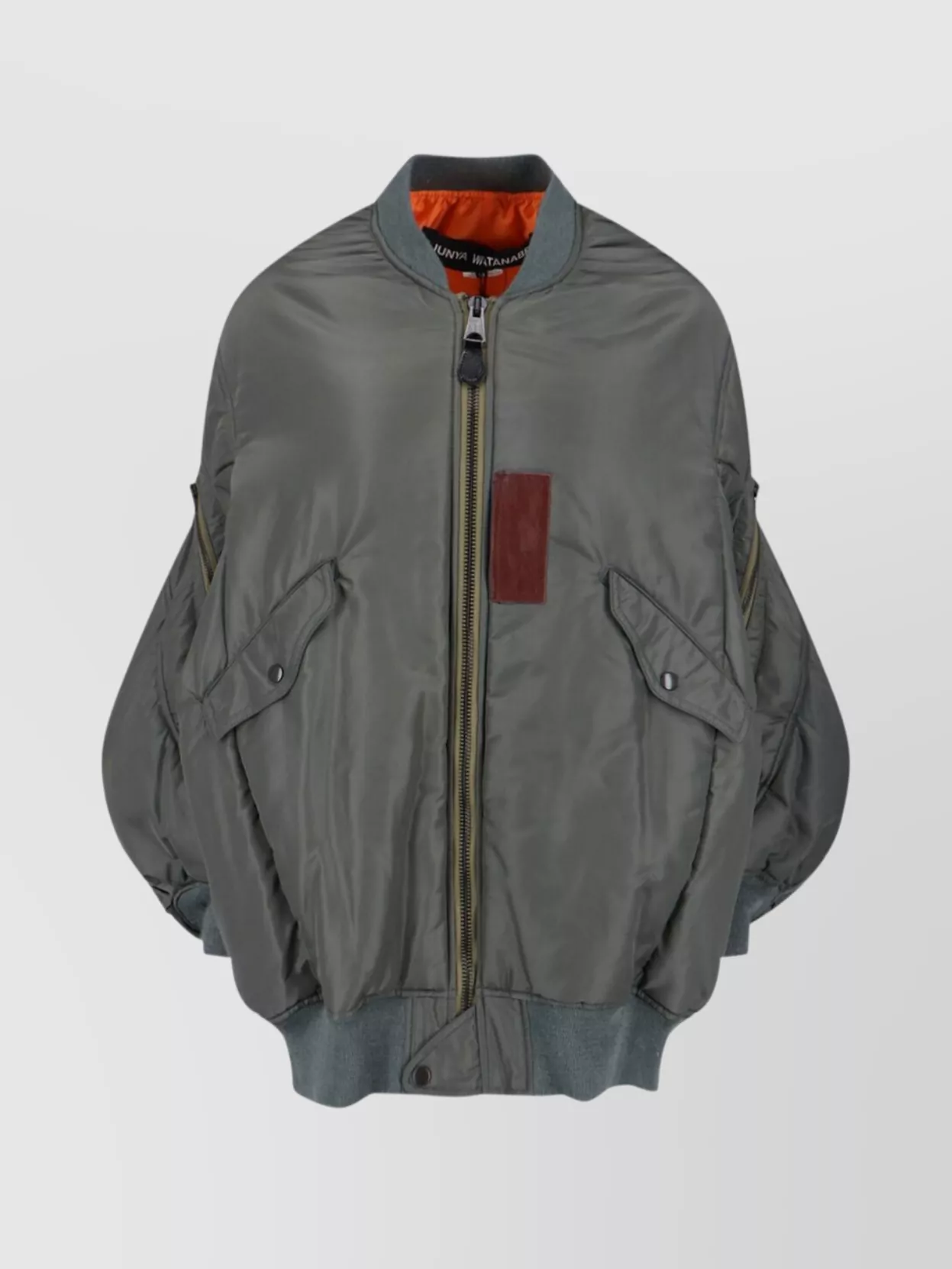 Junya Watanabe Relaxed Fit Jacket With Front Pockets And Ribbed Cuffs In Gray