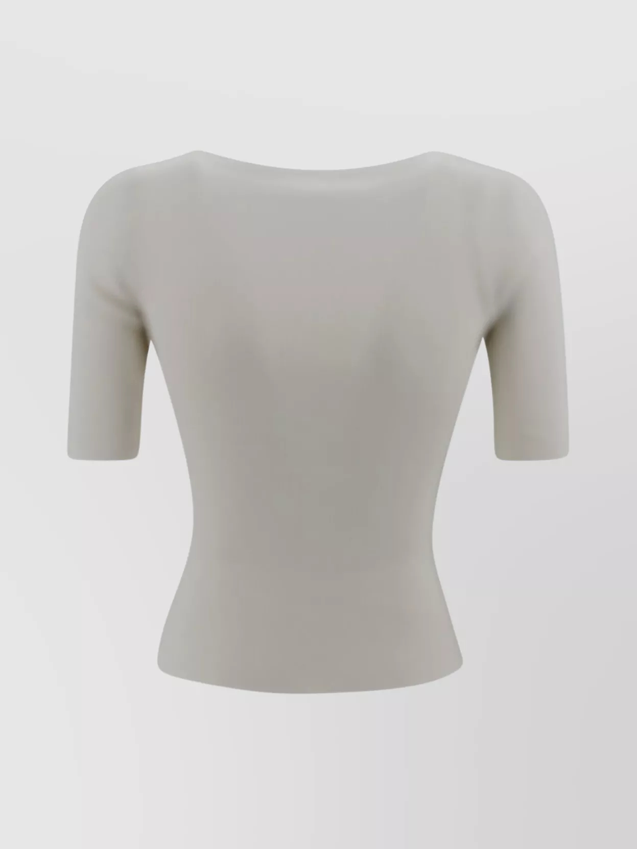 Weekend Max Mara Boat Neck Ribbed T-shirt In Gray