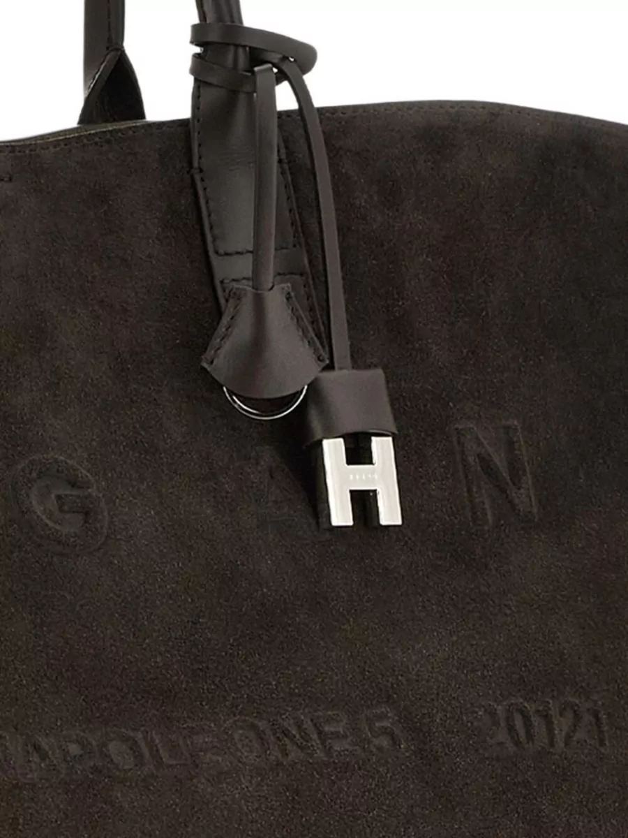 Hogan Medium Suede Leather Tote Bag